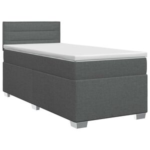 vidaXL Kontinentālā gulta ar matraci Tum&scaron;i pelēka 80 x 200 cm Audums