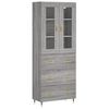 vidaXL augstais skapis, pelēks, 69,5x34x180 cm, inženierijas koks
