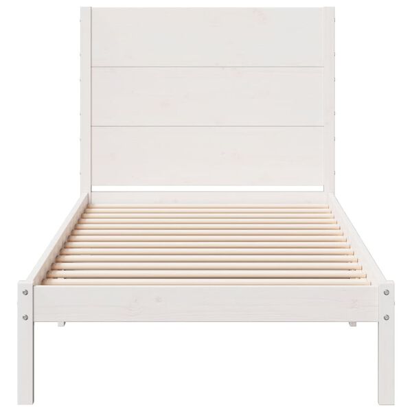 vidaXL gulta bez matrača, īpa&scaron;i gara, balta, 100x220 cm, masīvkoks