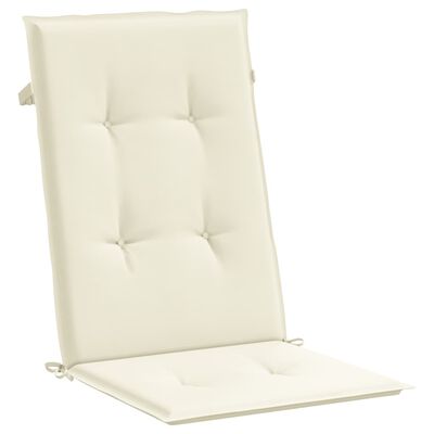 vidaXL dārza krēslu spilveni, 4 gab., krēmkrāsas, 120x50x3 cm, audums