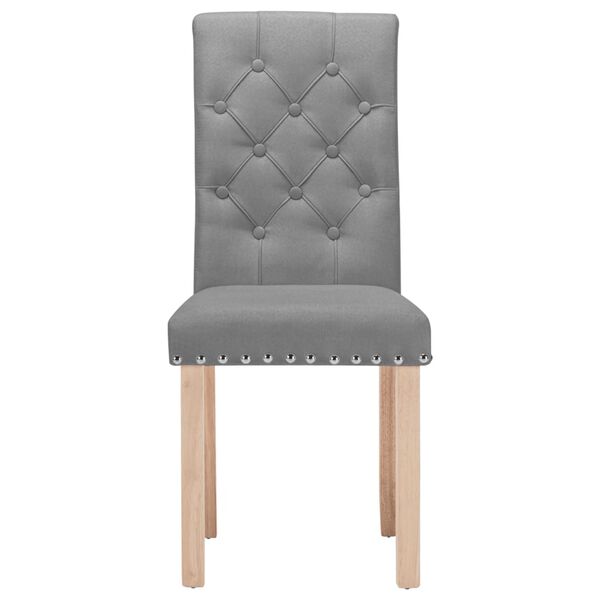 vidaXL virtuves krēsli, 2 gab., gai&scaron;i pelēks audums