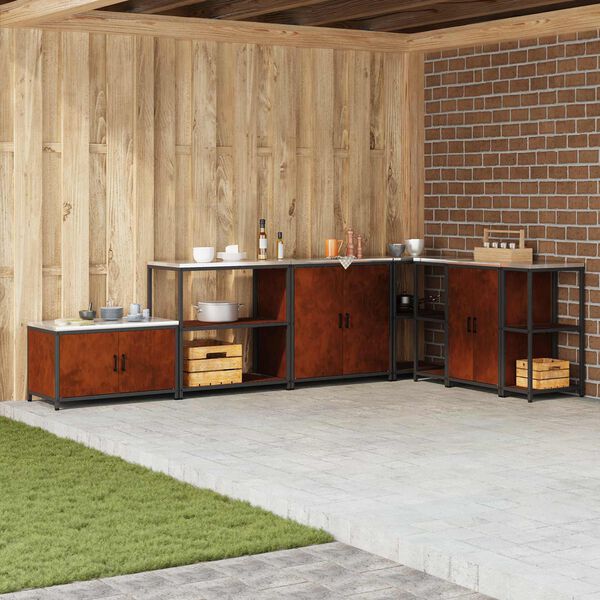 vidaXL Virtuves Uzglabā&scaron;ana ar plauktu Rūsa 60 x 50 x 92 cm Tērauds