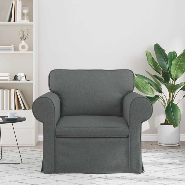 vidaXL Dīvāns 60cm Tum&scaron;i pelēks Metāls