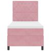 vidaXL Kastītes atsperu gulta ar matraci Rozā 90 x 190 cm Samts