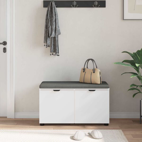 vidaXL Zāles sols ar spilvenu ar uzglabā&scaron;anu Balts 80 x 46 x 46 cm