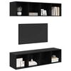 vidaXL TV skapīšu komplekts 4 pcs Melns ozolkoks 37 x 37 x 72 cm