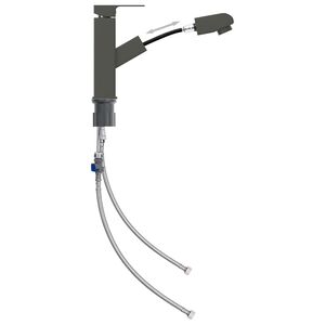 vidaXL vannasistabas izlietnes jaucējkrāns, pelēks, 157x172 mm