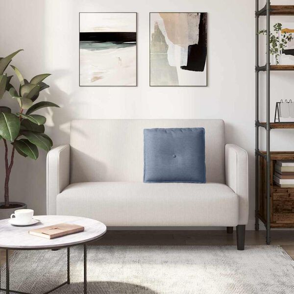 vidaXL Atpakaļ spilvens Zila 50 x 45 cm Korduroja audums