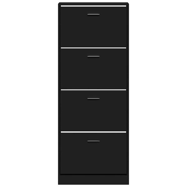 vidaXL apavu plaukts, melns, 59x17x150 cm, inženierijas koks