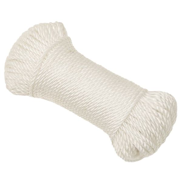 vidaXL darba virve, balta, 3 mm, 50 m, polipropilēns