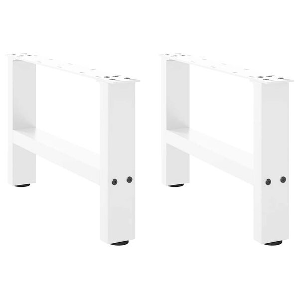 vidaXL kafijas galdiņa kājas, 2 gab., baltas, 50x(30-31) cm, tērauds
