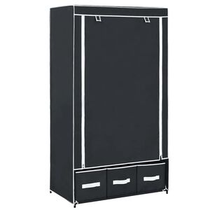 vidaXL skapis, 87x49x159 cm, melns audums