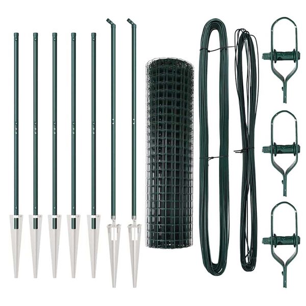 vidaXL Žogs ar stabu Zaļa 1,4 x 10 m Tērauds un PVC