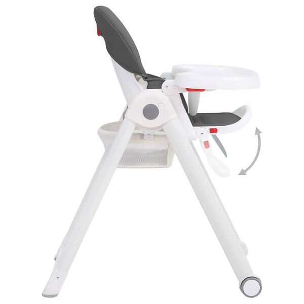 vidaXL bērnu baro&scaron;anas krēsls, tum&scaron;i pelēks, alumīnijs