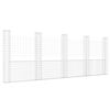 vidaXL gabionu siena ar 5 stabiem, U-forma, dzelzs, 500x20x200 cm