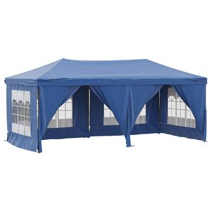 vidaXL saliekama nojume ar sienām, zila, 3x6 m