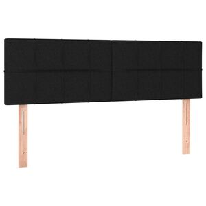 vidaXL gultas galvgaļi, melns, 144x5x78/88 cm, audums