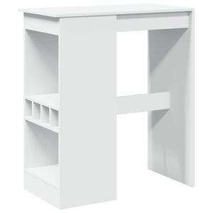 vidaXL bāra galds ar plauktiem, balts, 90x47,5x103,5 cm
