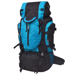 vidaXL pārgājienu mugursoma XXL, 75 L, melna un zila