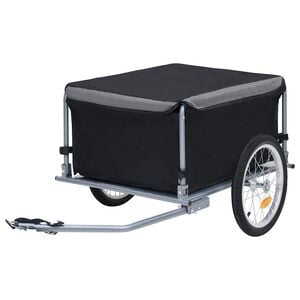 vidaXL velosipēda piekabe, 65 kg, melna ar pelēku