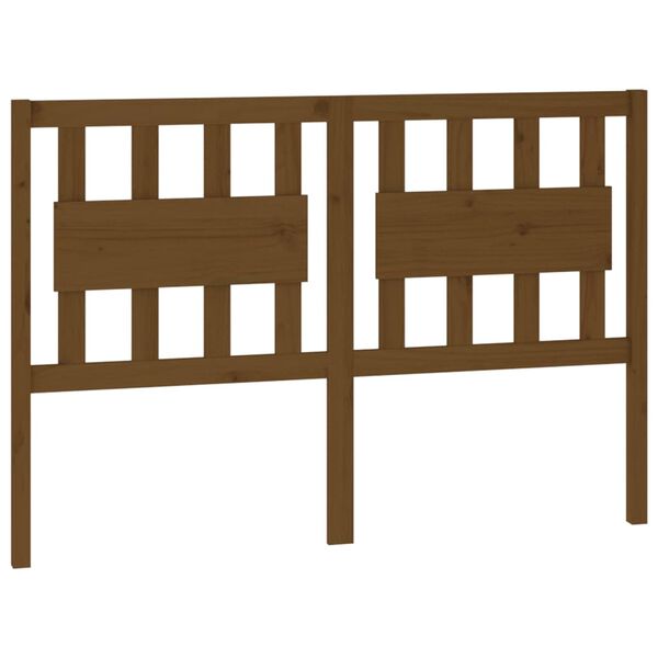 vidaXL gultas galvgalis, medus brūns, 125,5x4x100cm, priedes masīvkoks