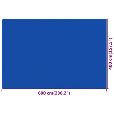 vidaXL telts paklājs, 400x600 cm, zils, HDPE