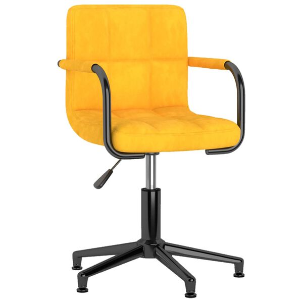 vidaXL grozāms virtuves krēsls, sinepju dzeltens samts