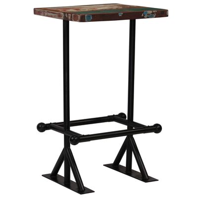 vidaXL bāra galds, 60x60x107 cm, pārstrādāts masīvkoks, daudzkrāsains