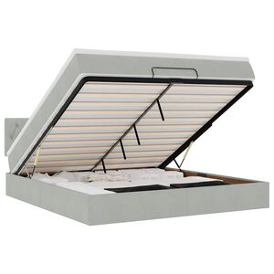 vidaXL Osmaņu gultas rāmis ar matraci un LED 160x200cm samts