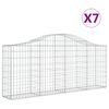 vidaXL arkveida gabiona grozi, 7 gb., 200x30x80/100 cm, cinkota dzelzs