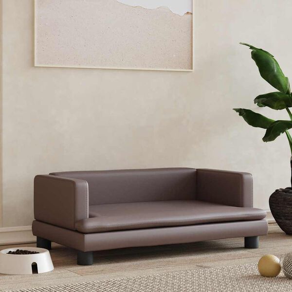 vidaXL gulta suņiem, brūna, 80x45x30 cm, mākslīgā āda