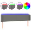 vidaXL gultas galvgalis ar LED, 163x16x78/88 cm, tum&scaron;i pelēks audums
