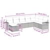 vidaXL 9-daļīgs dārza dīvāna komplekts,matrači, gai&scaron;i pelēka PE pinums