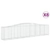 vidaXL arkveida gabiona grozi, 8 gb., 400x50x80/100cm, cinkota dzelzs