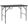 vidaXL saliekams dārza galds, brūns, 120x60x74 cm, HDPE, brūns PE