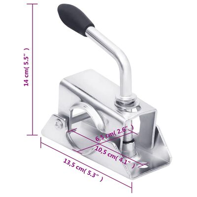 vidaXL piekabes atbalsta ritenis ar skavu un riteņa paliktņiem, 48 mm