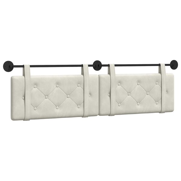 vidaXL Karājo&scaron;s galvgalis Krēmkrāsa 170 x 55 x 5 cm Samts