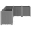 vidaXL dārza puķu kaste, gai&scaron;i pelēka, 160x120x53 cm, PP
