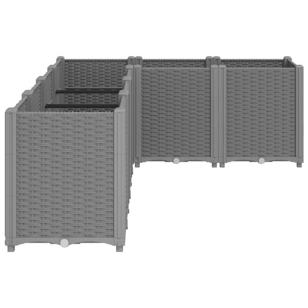 vidaXL dārza puķu kaste, gai&scaron;i pelēka, 160x120x53 cm, PP