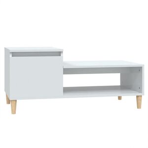 vidaXL kafijas galdiņ&scaron;, spīdīgi balts, 100x50x45 cm, inženierijas koks