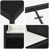 vidaXL Dārza ēdamgalds ar spilvenu 5 pcs Melna poliratāns