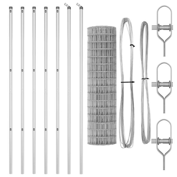 vidaXL Žogs ar stabu Sudraba 1,4 x 10 m Tērauds un PVC