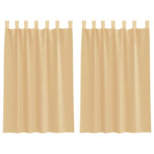 vidaXL Voile aizkari ar cilpām 2 gab Smiltis 140x175 cm