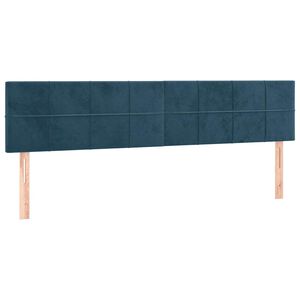 vidaXL gultas galvgaļi, tum&scaron;i zili, 200x5x78/88 cm, samts