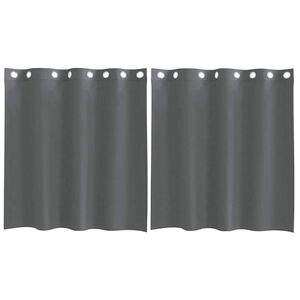 vidaXL voile aizkari ar starplikām, 2 gab., tum&scaron;i pelēki, 140x140 cm