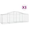 vidaXL arkveida gabiona grozi, 3 gb., 200x50x60/80 cm, cinkota dzelzs