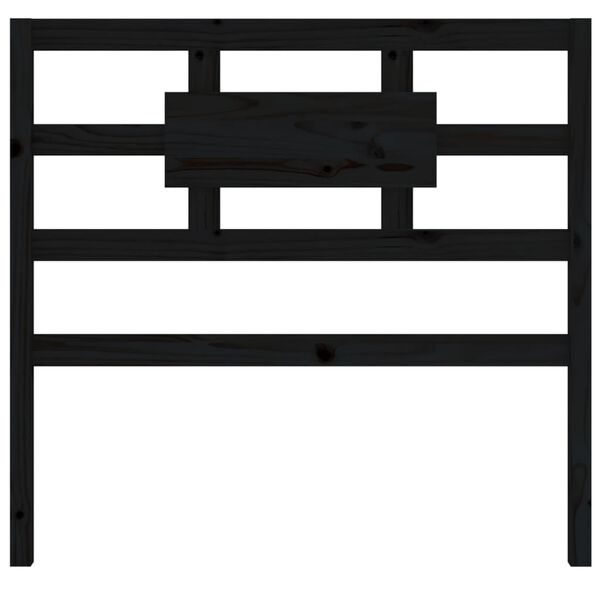vidaXL gultas galvgalis, melns, 95,5x4x100 cm, priedes masīvkoks