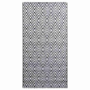 vidaXL āra paklājs, 120x180 cm, ARAKIL balts un melns PP