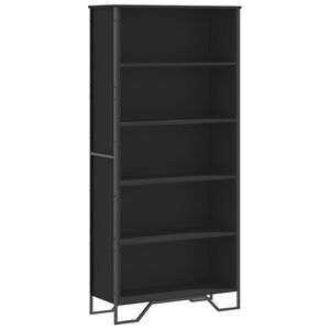 vidaXL grāmatu plaukts, melns, 80x31x169 cm, inženierijas koks