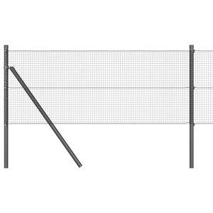 vidaXL Žoga āķis Pelēka 25 x 0,4 m (16 x 16 mm režģis) Tērauds un PVC